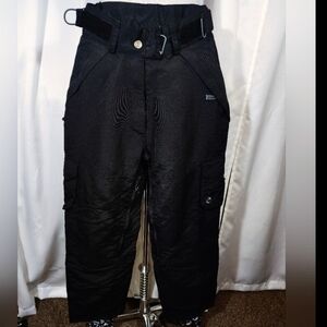 Powder Room Snow Pants, Women's Cargo Pockets,  Black Waterproof, zippers, S